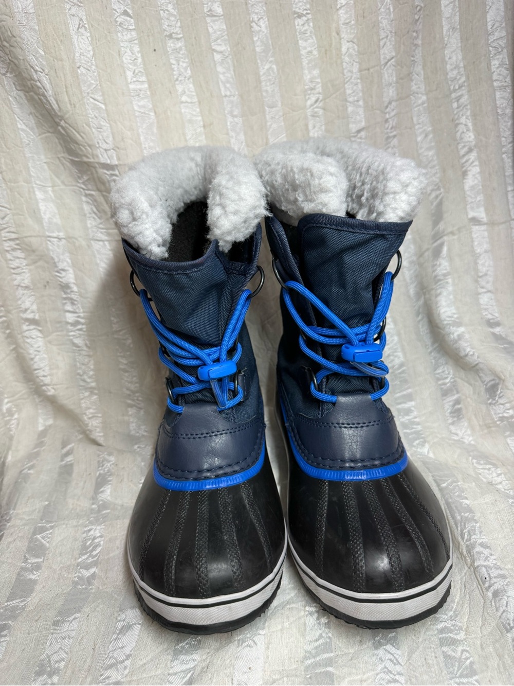 SOREL Youth Navy Blue Black Waterproof Snow Boots Size 4 / Girls 4